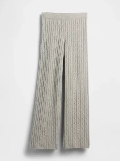 CashSoft Cable-Knit Sweater Pants