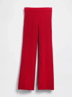 CashSoft Cable-Knit Sweater Pants
