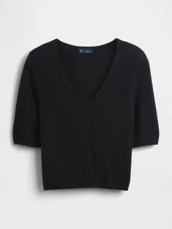 CashSoft Elbow Sleeve Crop Sweater