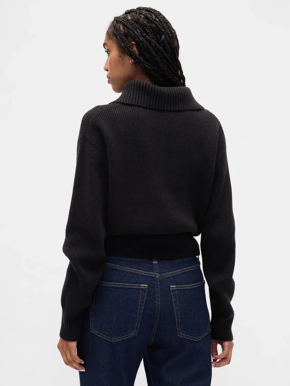 CashSoft Faux-Fur Collar Zip Cardigan Sweater