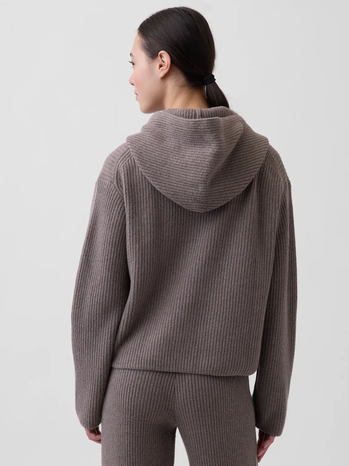 CashSoft Oversized Shaker-Stitch Hoodie