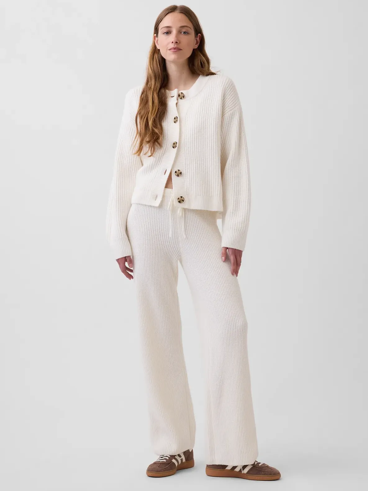 CashSoft Oversized Shaker-Stitch Cardigan
