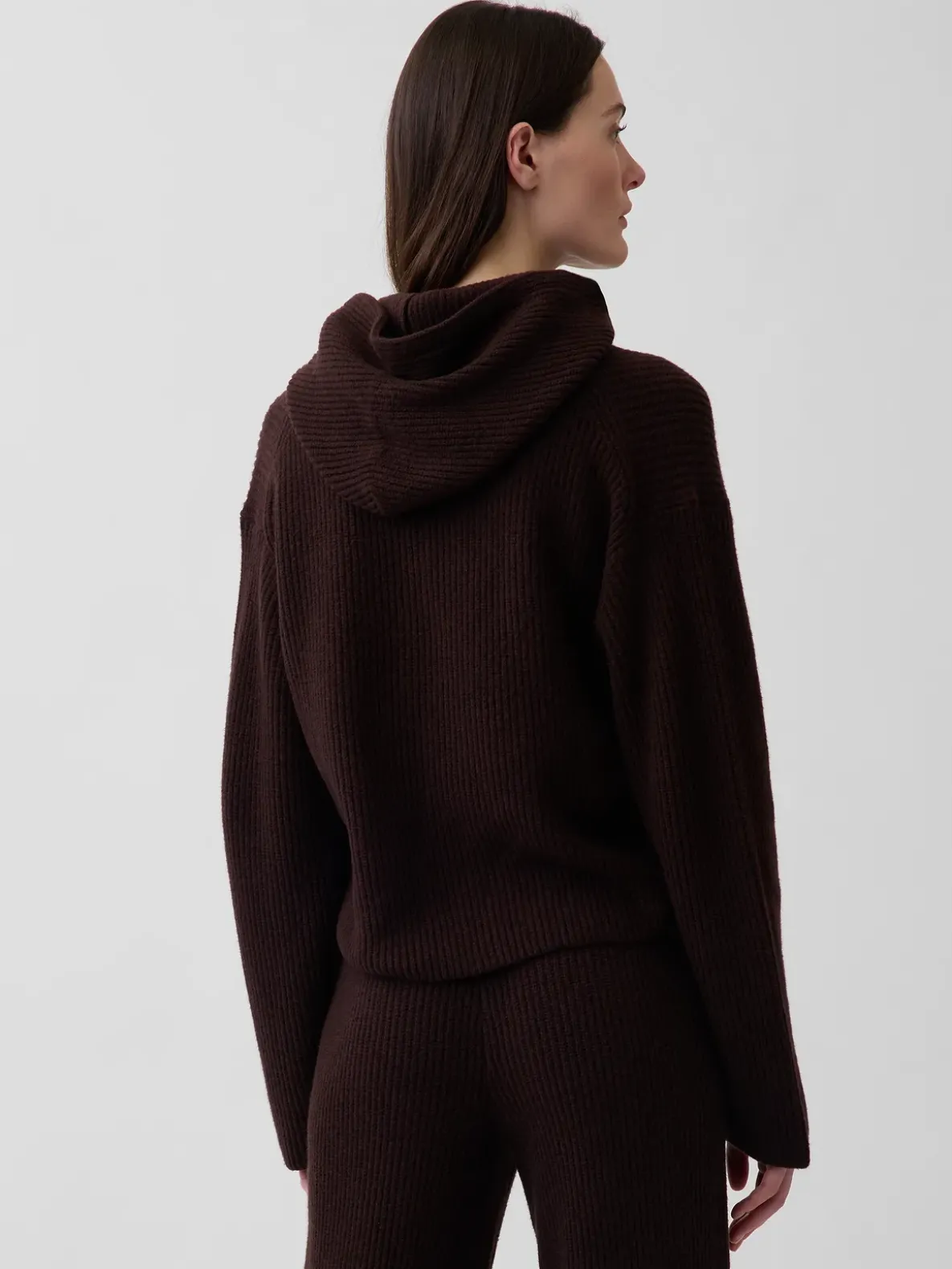 CashSoft Oversized Shaker-Stitch Zip Hoodie