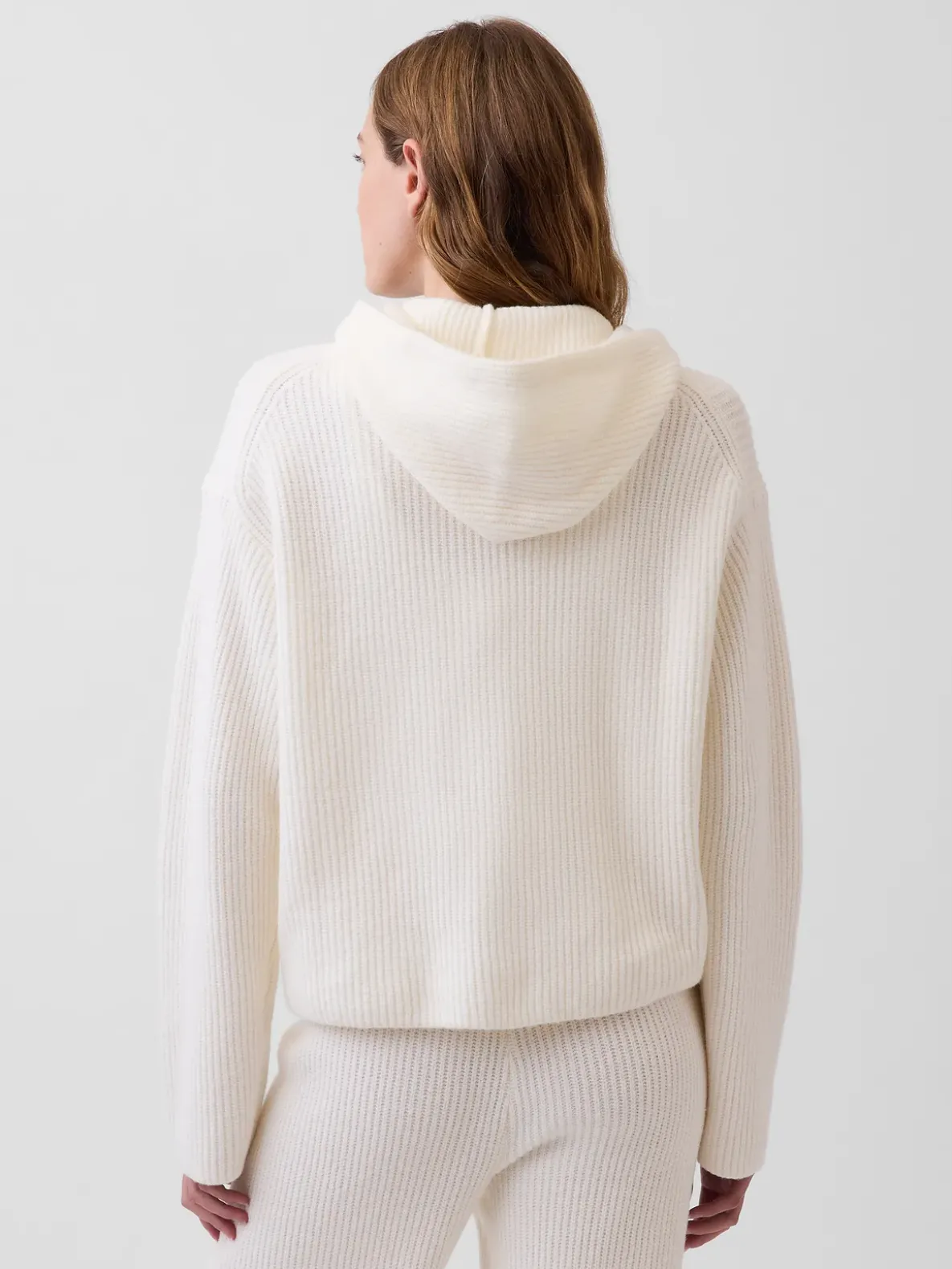 CashSoft Oversized Shaker-Stitch Zip Hoodie