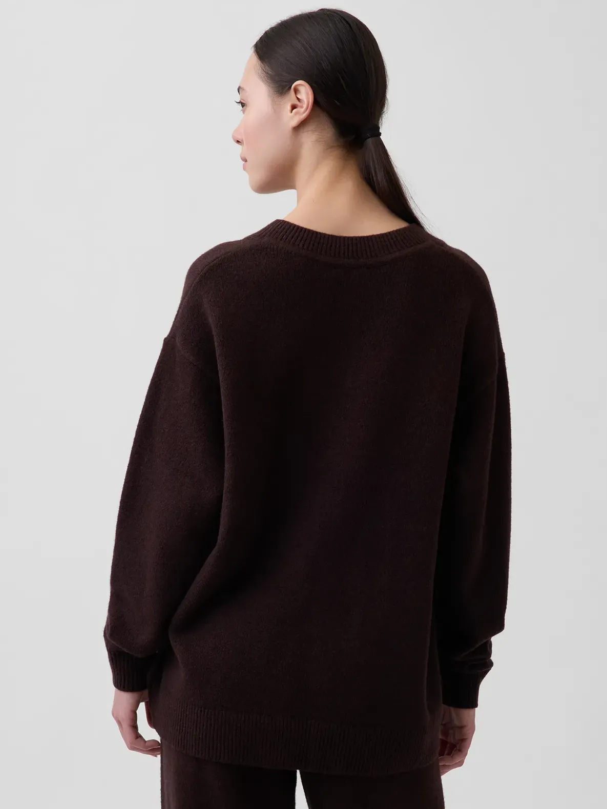 CashSoft Oversized V-Neck Tunic Sweater