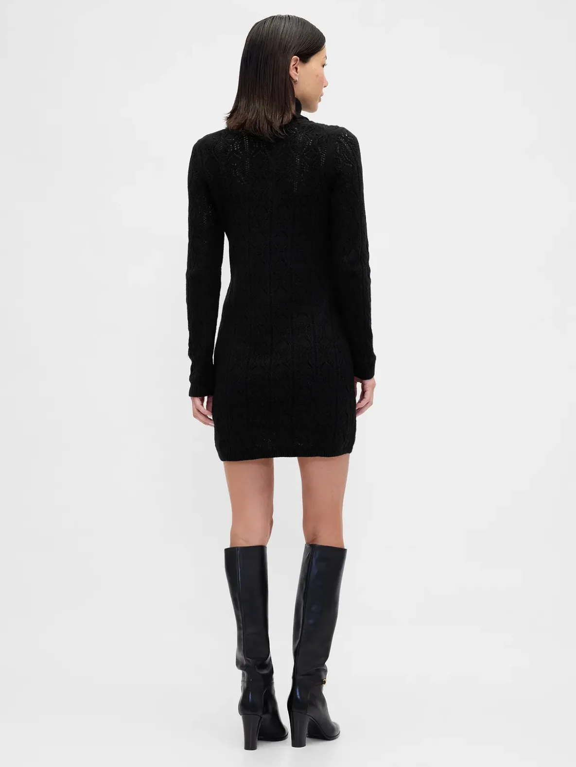 CashSoft Pointelle Turtleneck Sweater Dress