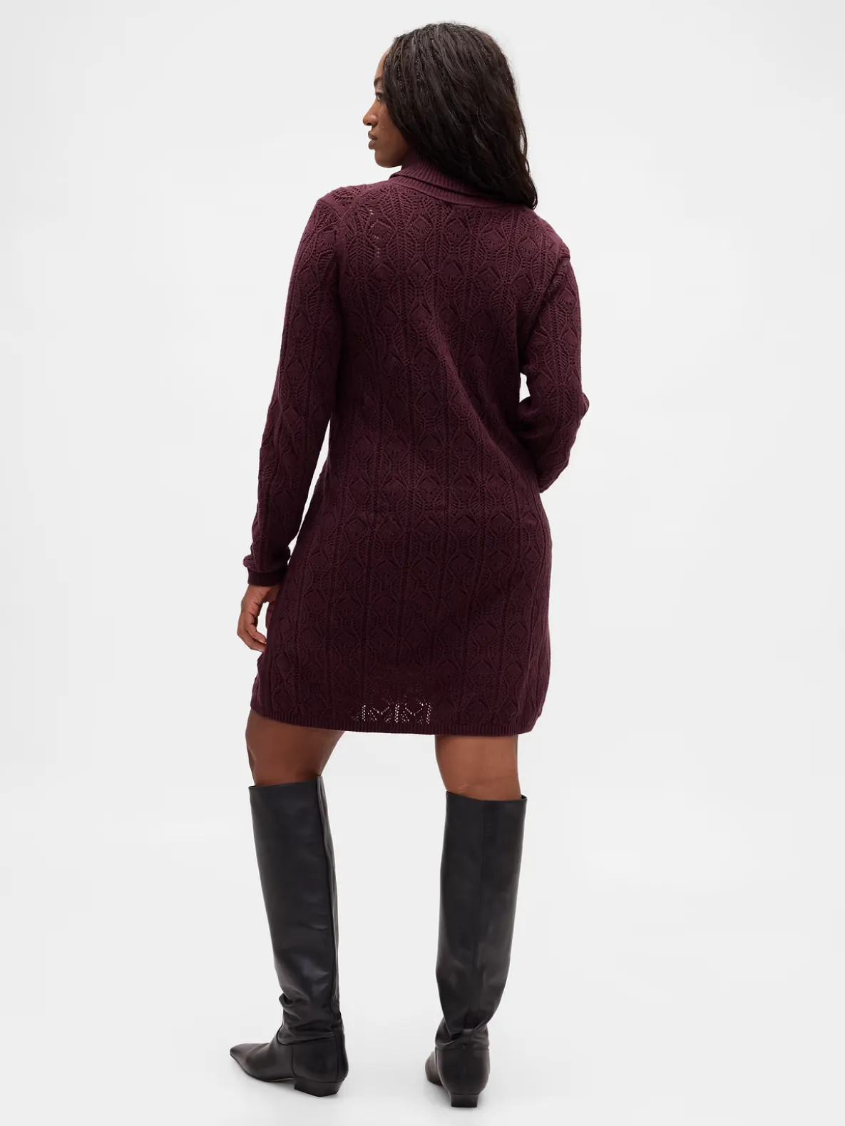 CashSoft Pointelle Turtleneck Sweater Dress
