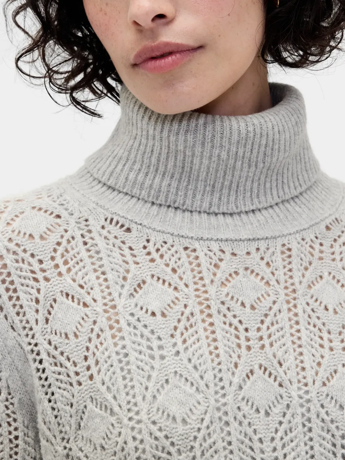 CashSoft Pointelle Turtleneck Sweater Dress