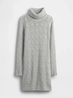 CashSoft Pointelle Turtleneck Sweater Dress
