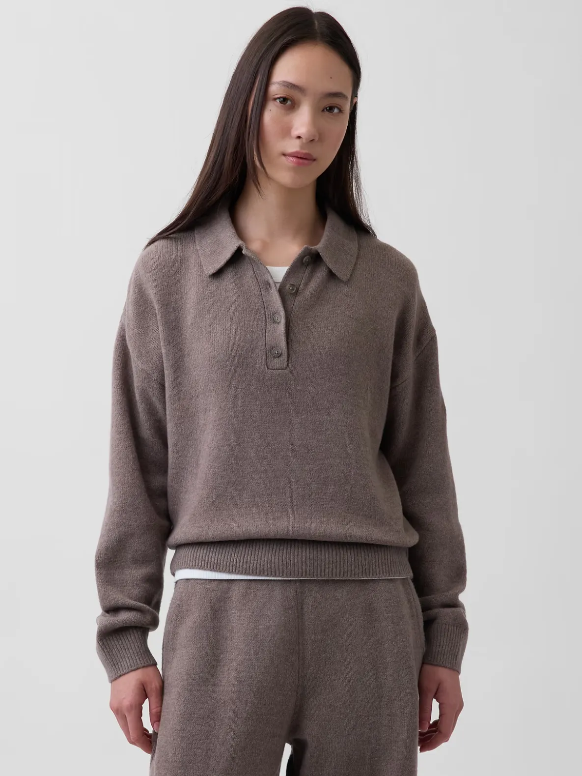 CashSoft Relaxed Polo Sweater