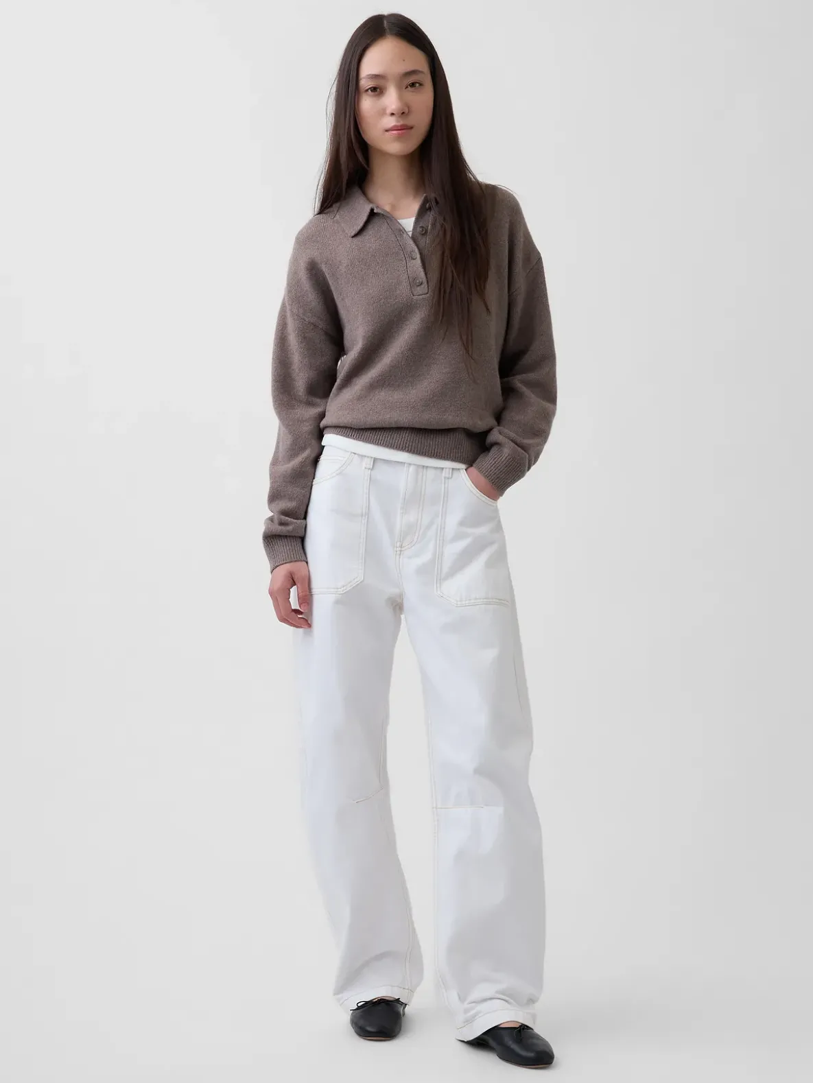 CashSoft Relaxed Polo Sweater