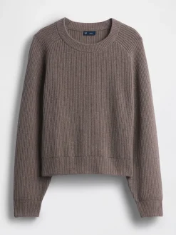 CashSoft Relaxed Shaker-Stitch Sweater