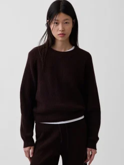 CashSoft Relaxed Shaker-Stitch Sweater