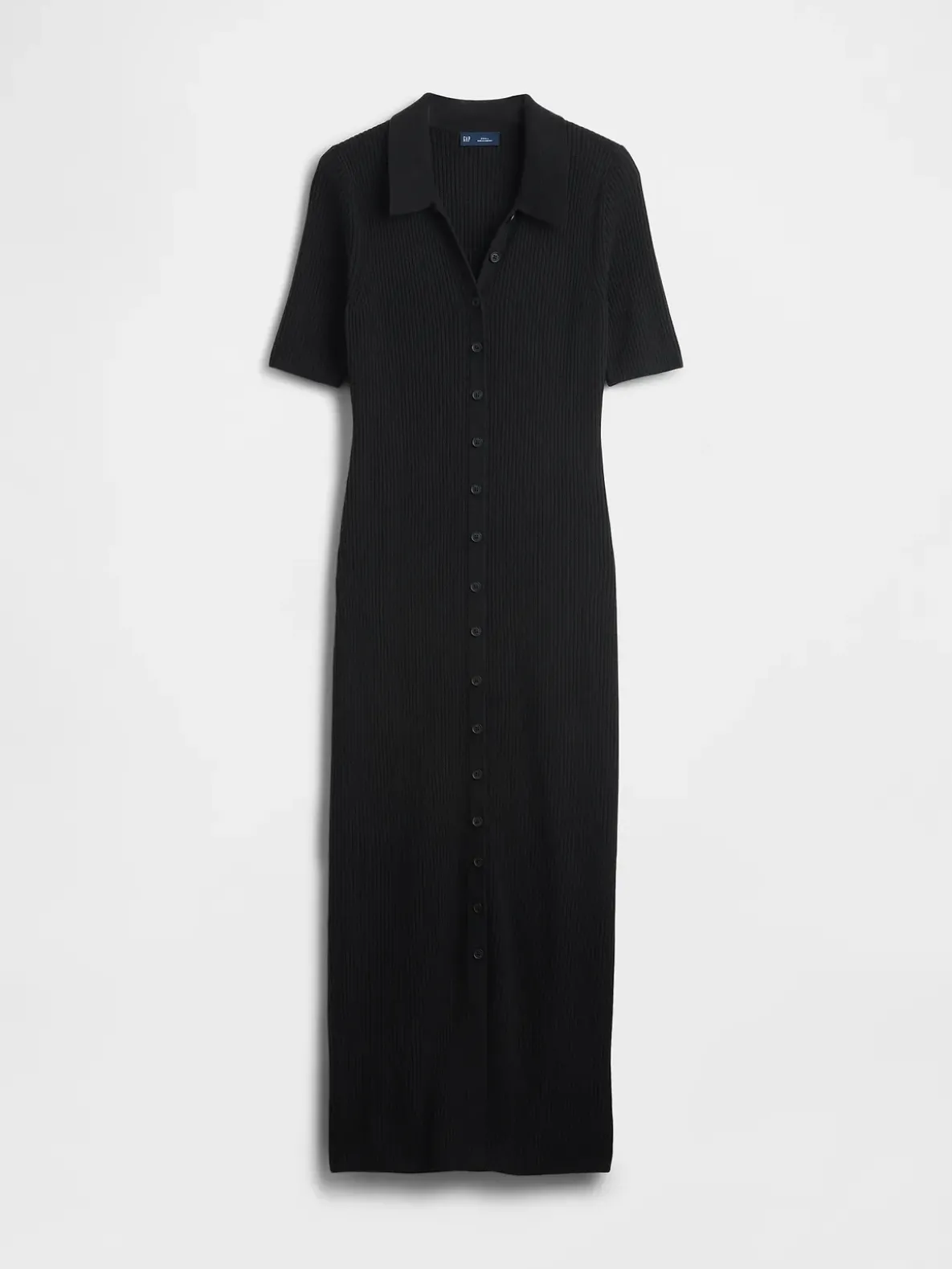 CashSoft Rib Collared Midi Cardigan Dress