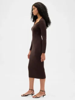 CashSoft Rib Midi Sweater Dress