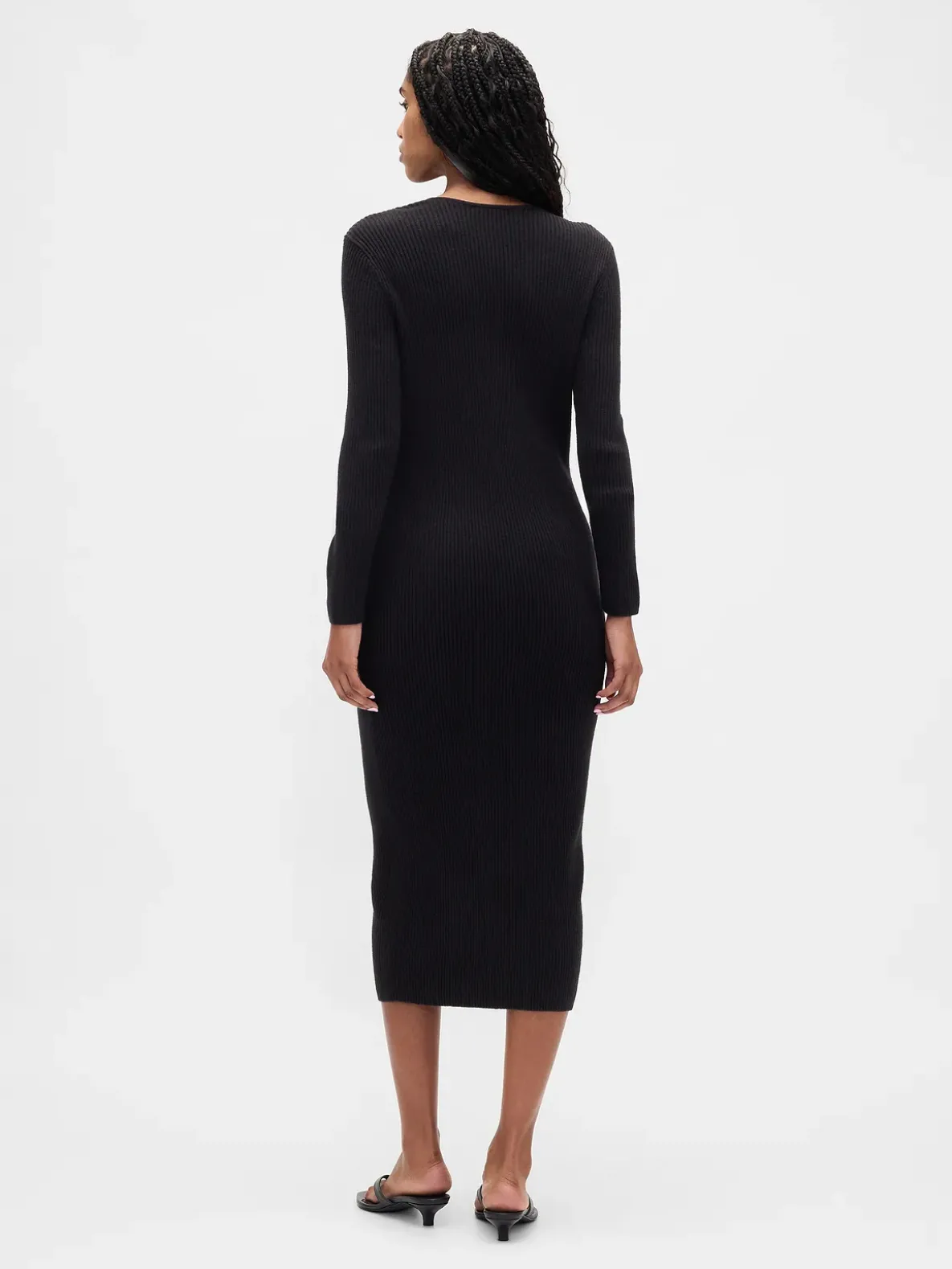 CashSoft Rib Midi Sweater Dress