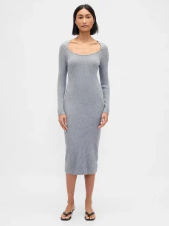 CashSoft Rib Midi Sweater Dress
