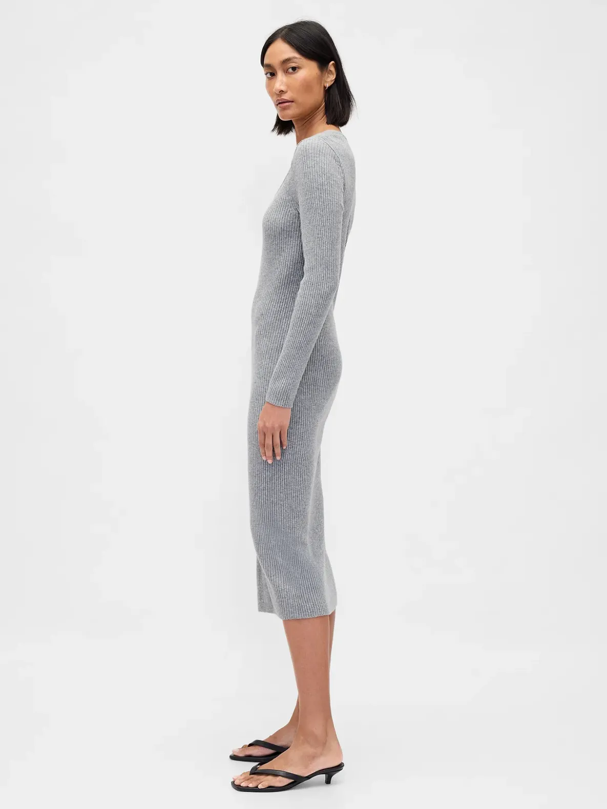 CashSoft Rib Midi Sweater Dress