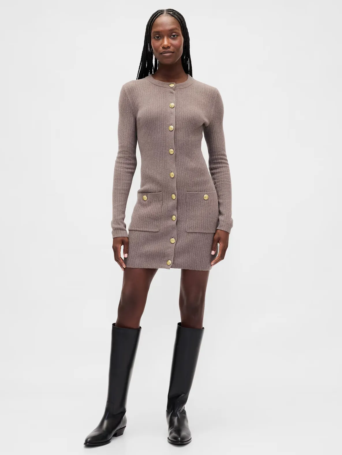 CashSoft Rib Pocket Mini Sweater Dress