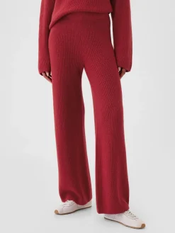 CashSoft Shaker-Stitch Sweater Pants