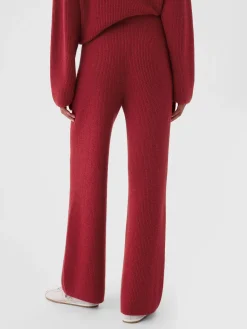 CashSoft Shaker-Stitch Sweater Pants