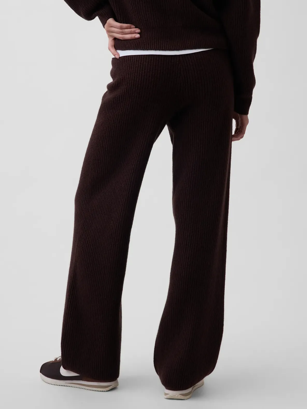 CashSoft Shaker-Stitch Sweater Pants
