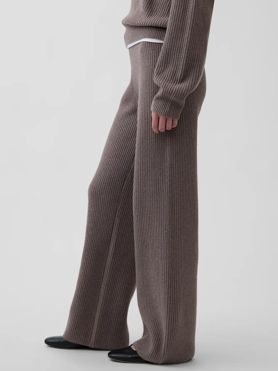 CashSoft Shaker-Stitch Sweater Pants