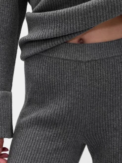 CashSoft Shaker-Stitch Sweater Pants