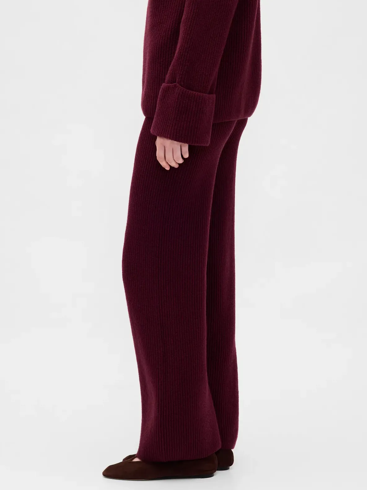 CashSoft Shaker-Stitch Sweater Pants