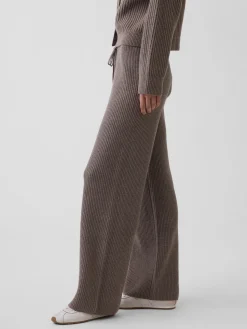 CashSoft Shaker-Stitch Sweater Pants