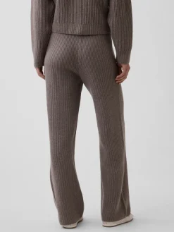 CashSoft Shaker-Stitch Sweater Pants