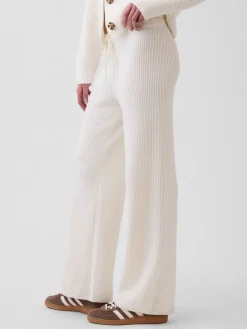 CashSoft Shaker-Stitch Sweater Pants