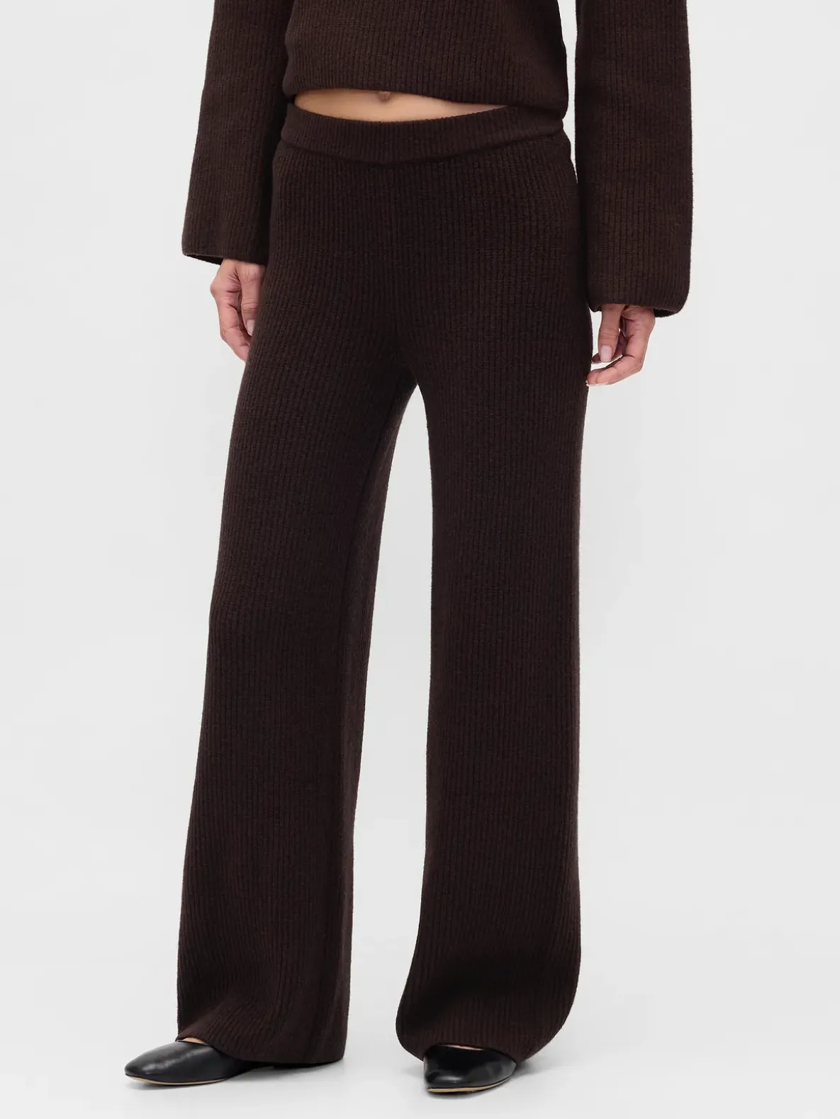 CashSoft Shaker-Stitch Sweater Pants