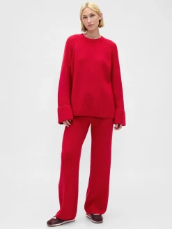 CashSoft Shaker-Stitch Sweater Pants