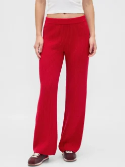 CashSoft Shaker-Stitch Sweater Pants