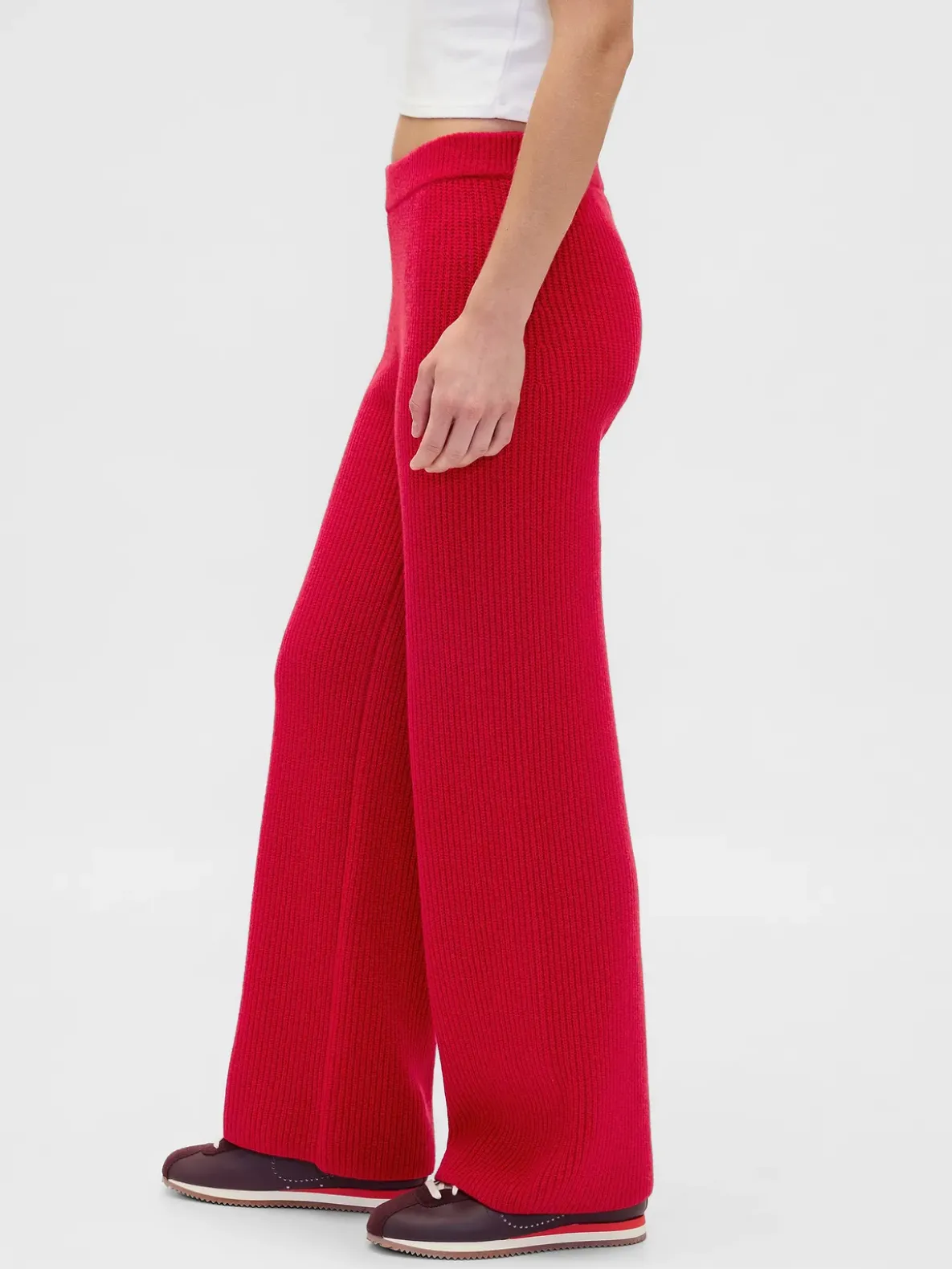CashSoft Shaker-Stitch Sweater Pants