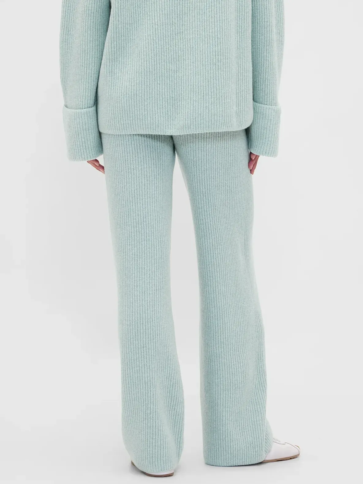 CashSoft Shaker-Stitch Sweater Pants