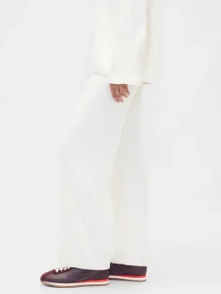 CashSoft Shaker-Stitch Sweater Pants
