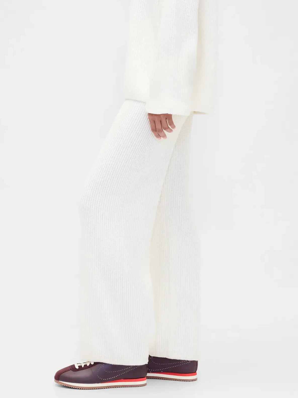 CashSoft Shaker-Stitch Sweater Pants