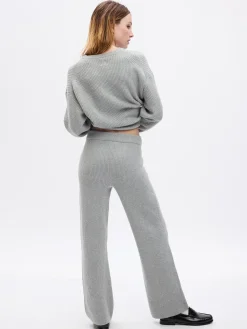 CashSoft Shaker-Stitch Sweater Pants