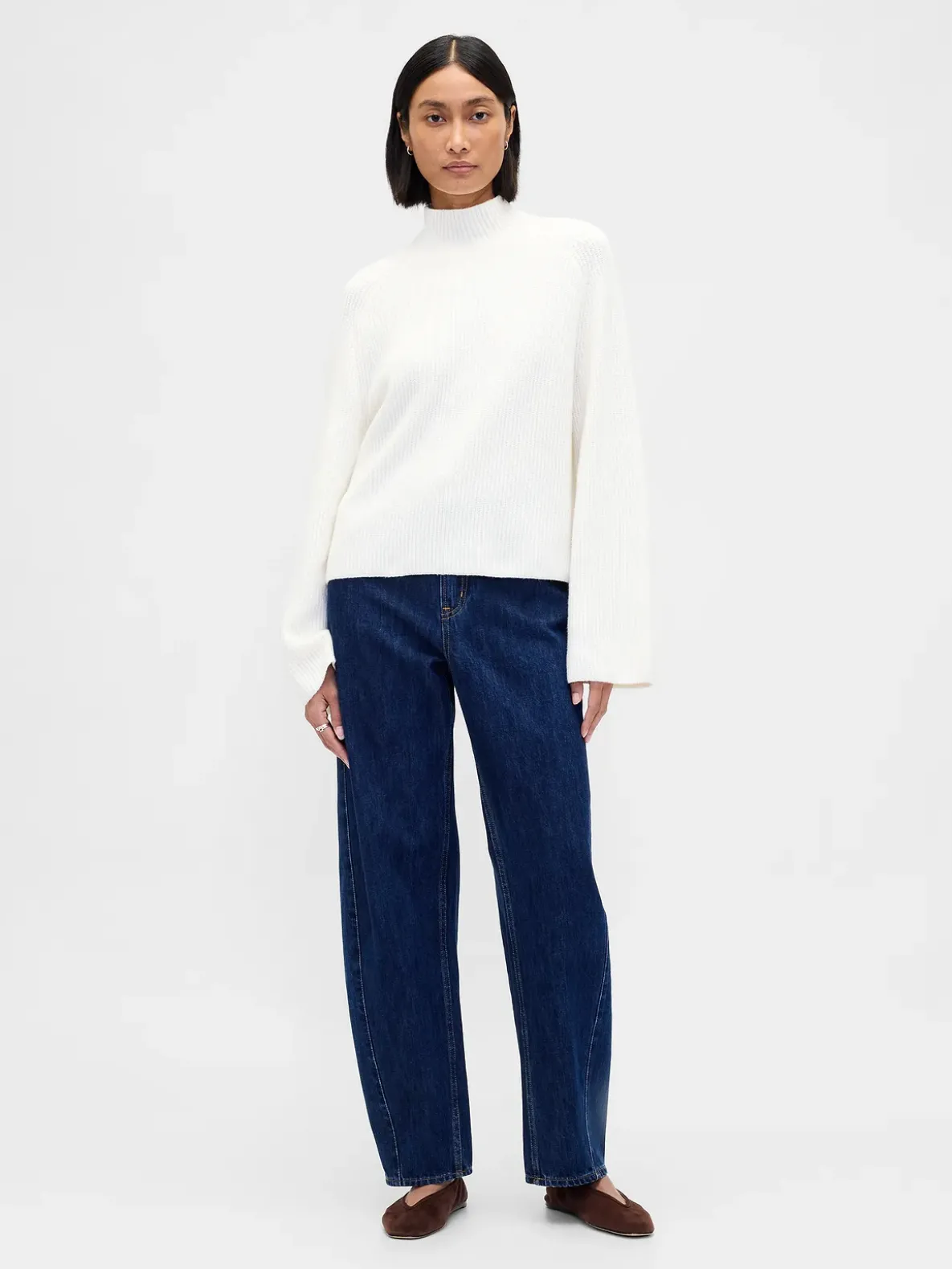 CashSoft Shaker-Stitch Turtleneck Sweater