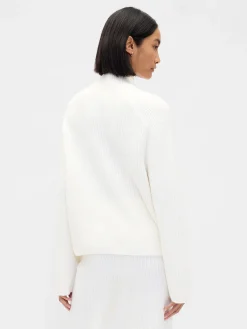 CashSoft Shaker-Stitch Turtleneck Sweater