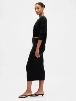 CashSoft Stretch Midi Skirt