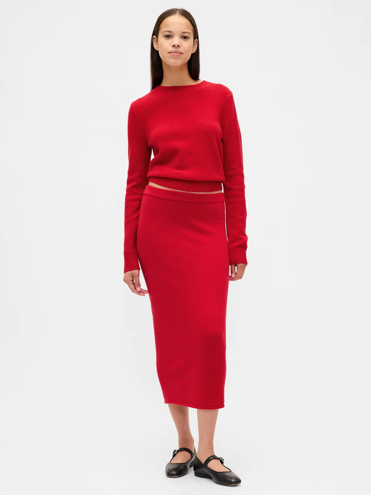 CashSoft Stretch Midi Skirt