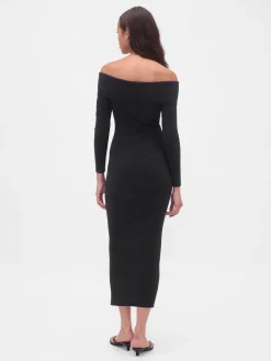 CashSoft Stretch Off-Shoulder Midi Sweater Dress
