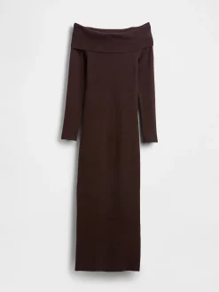 CashSoft Stretch Off-Shoulder Midi Sweater Dress