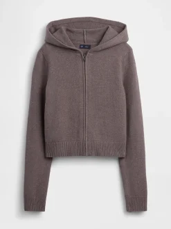 CashSoft Sweater Crop Zip Hoodie