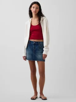 CashSoft Sweater Crop Zip Hoodie