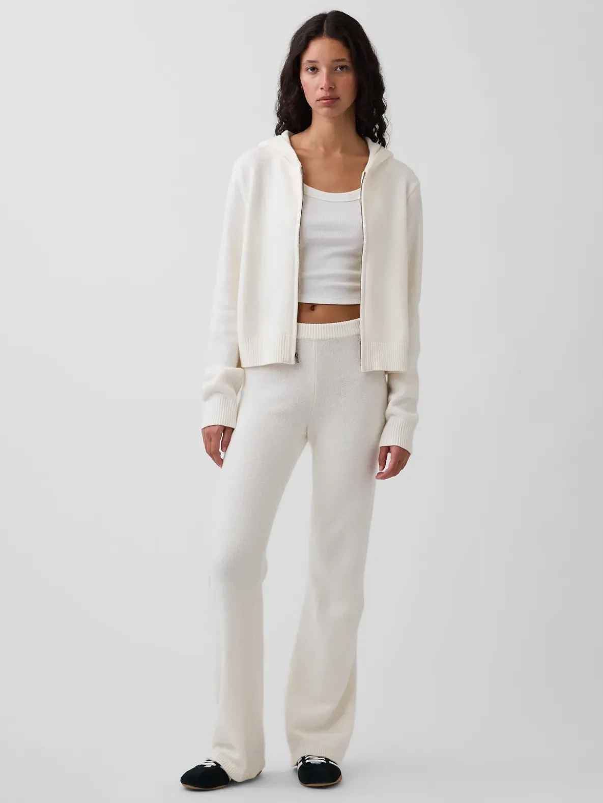 CashSoft Sweater Crop Zip Hoodie