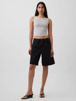 CloseKnit Jersey Boatneck Crop Tank Top